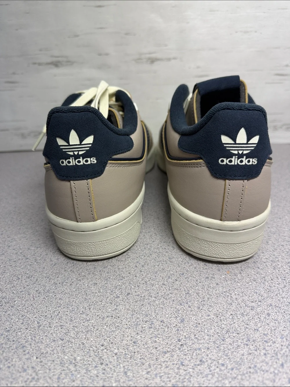 adidas Men’s Low-Top Sneakers in Beige and Navy